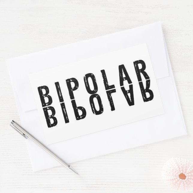 Bipolar text design sticker (Envelope)