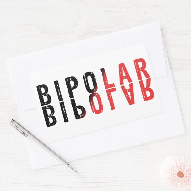 Bipolar text design sticker (Envelope)