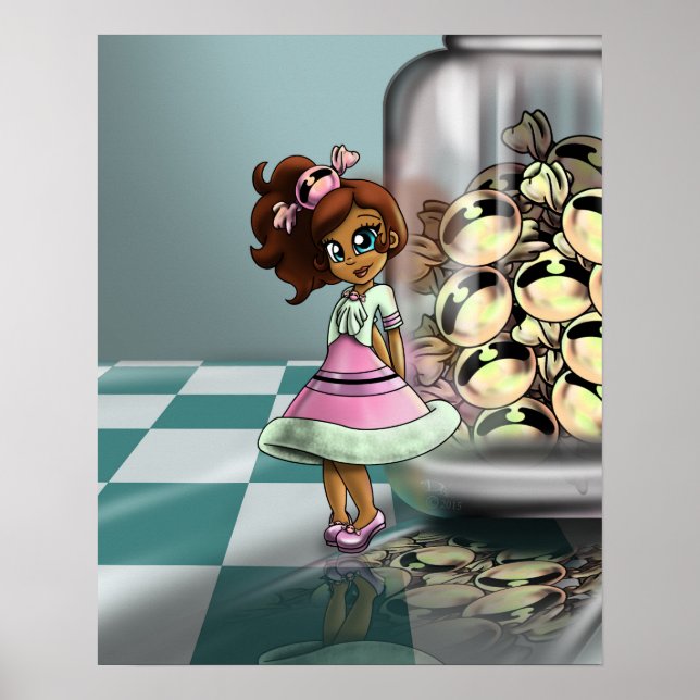 Biracial Girl and Candy Poster (Front)