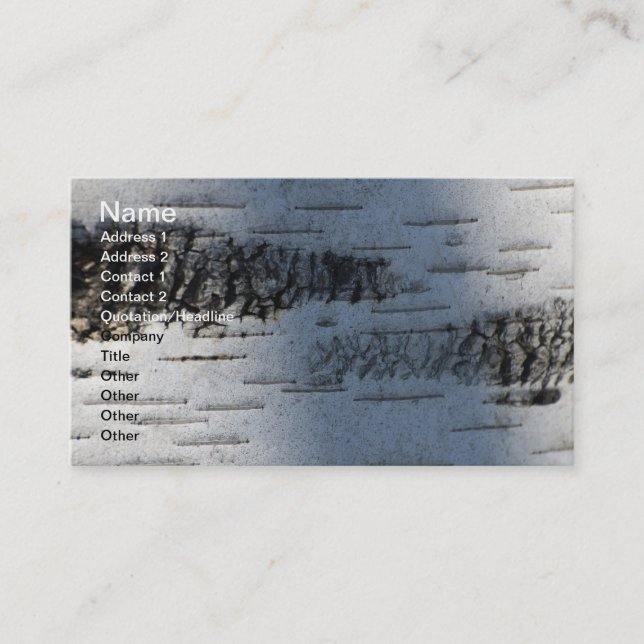 Birch bark 1291 business card (Front)