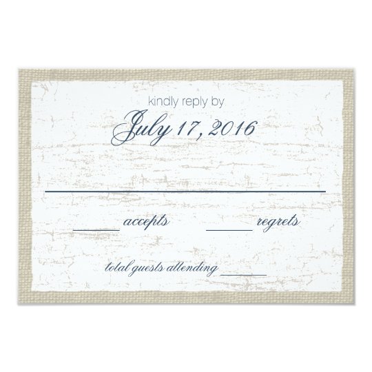 Birch Bark and Navy Blue Woodland Response Card
