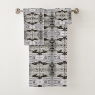 Birch Bark Black and White Bath Towel Set