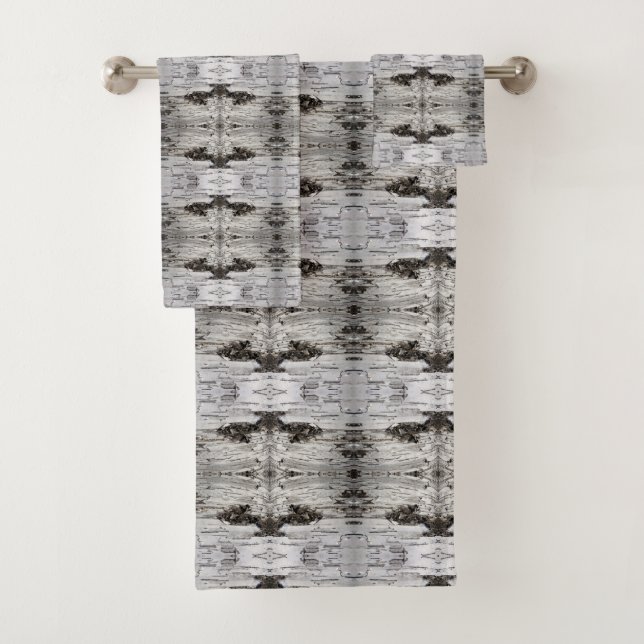 Birch Bark Black and White Bath Towel Set (Insitu)