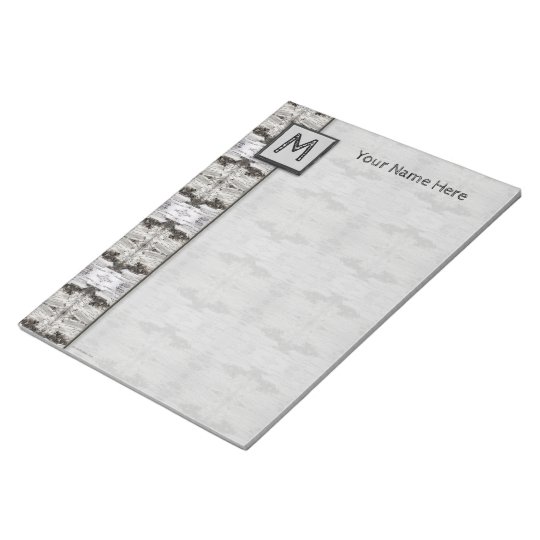 Birch Bark Black White Wood Design Notepad