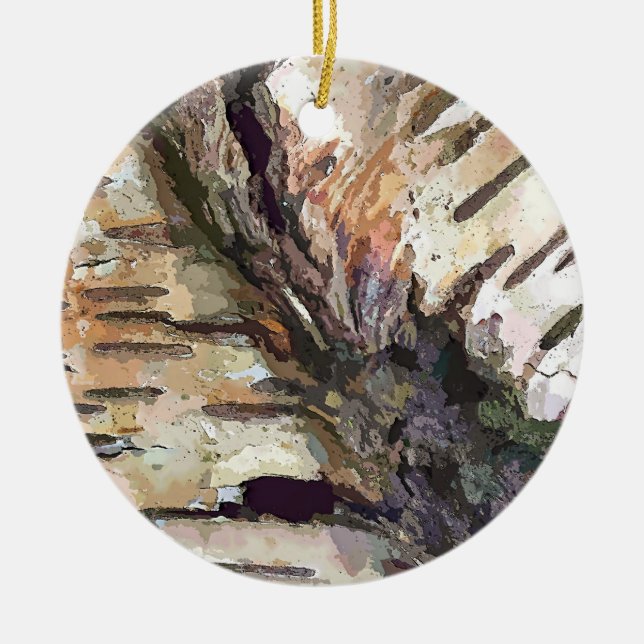 BIRCH BARK CERAMIC ORNAMENT (Front)