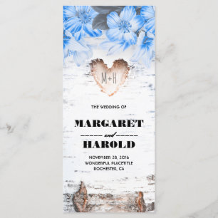 Birch Bark Heart Rustic Country Wedding Programs