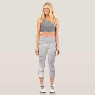 Birch bark pattern capri leggings