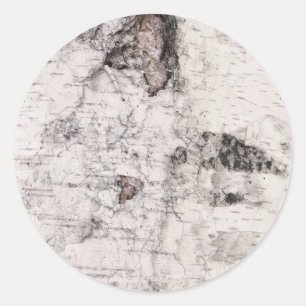 Birch bark pattern classic round sticker