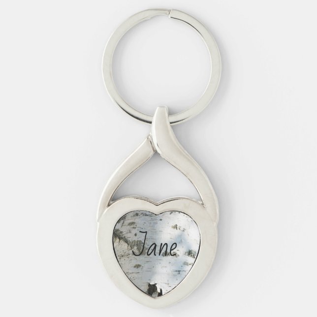 Birch bark pattern keychain (Front)