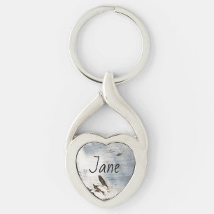 Birch bark pattern keychain