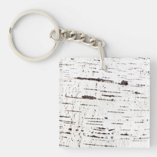 Birch bark pattern keychain