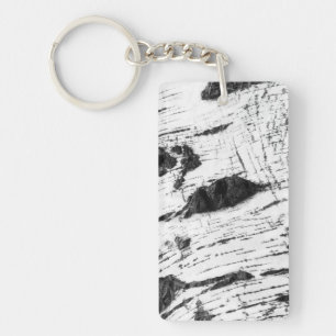 Birch bark pattern keychain