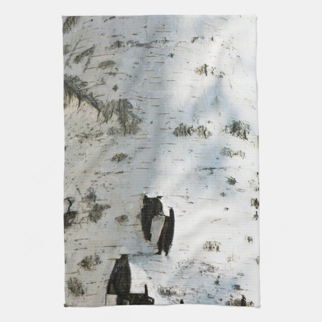 Birch bark pattern kitchen towel (Vertical)