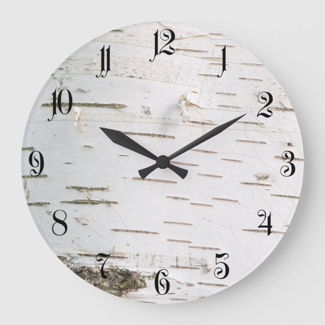 Birch bark pattern large clock (Front)