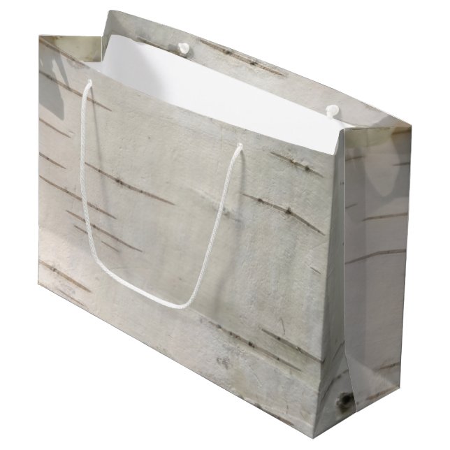 Birch bark pattern large gift bag (Front Angled)