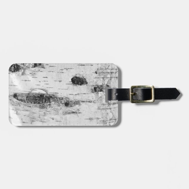 Birch bark pattern luggage tag (Front Horizontal)