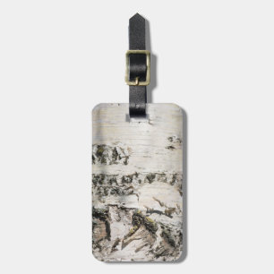 Birch bark pattern luggage tag