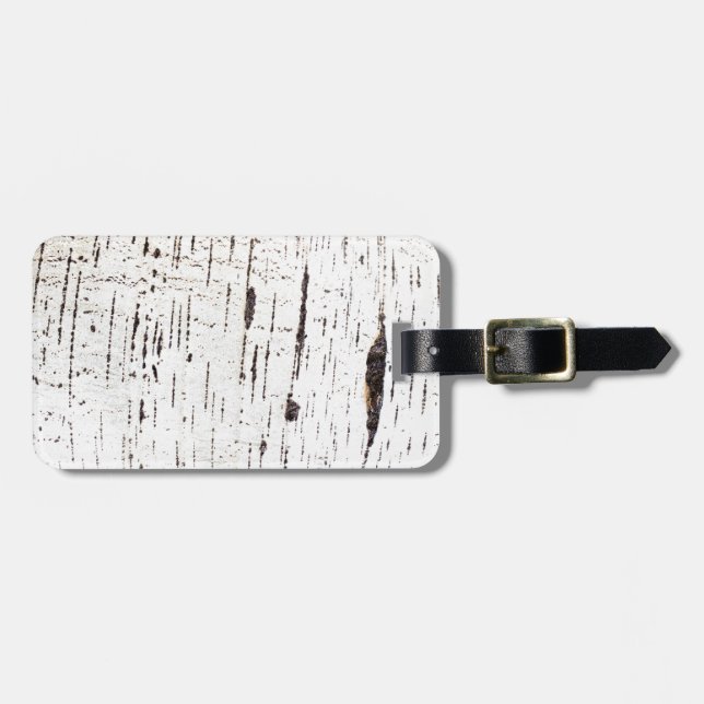 Birch bark pattern luggage tag (Front Horizontal)