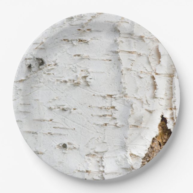 Birch bark pattern paper plate (Front)