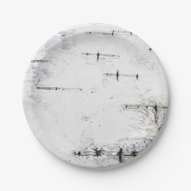 Birch bark pattern paper plate (Front)