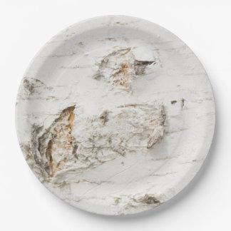 Birch bark pattern paper plate