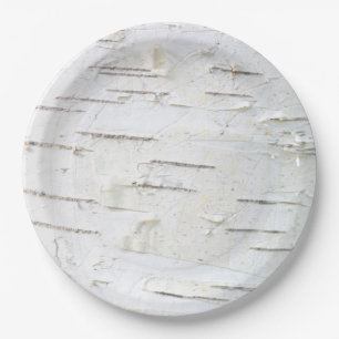 Birch bark pattern paper plate