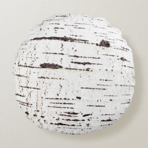 Birch bark pattern round pillow