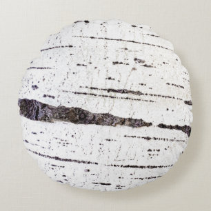 Birch bark pattern round pillow