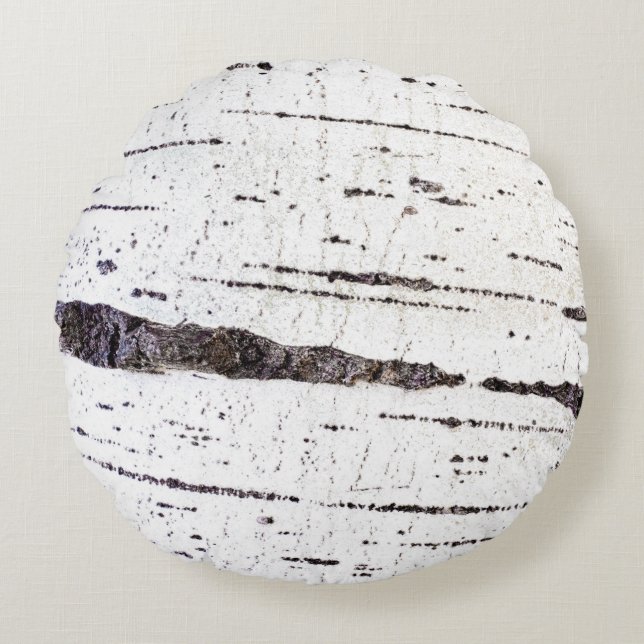 Birch bark pattern round pillow (Front)