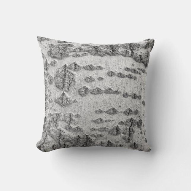Birch bark pattern throw pillow (Front)