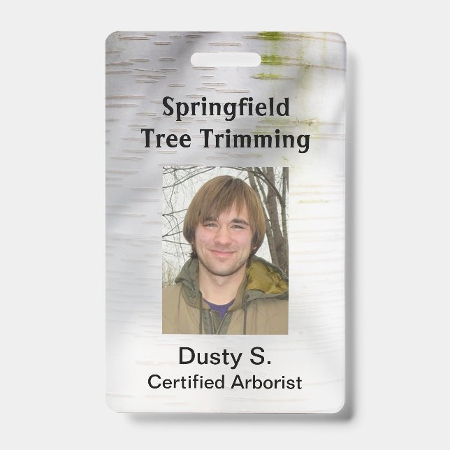Birch Bark Rustic Nature Custom Badge (Front)