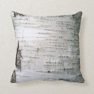 Birch bark throw pillow