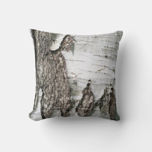 Birch bark throw pillow