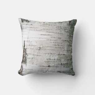 Birch bark throw pillow
