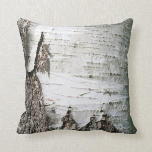 Birch bark throw pillow