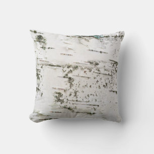 Birch bark throw pillow