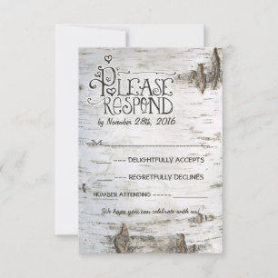 birch bark wedding RSVP
