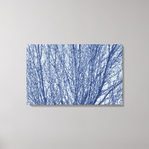 Birch Branches - Cyanotype Effect Canvas Print