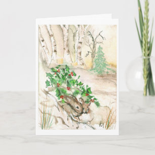 Birch Bunnies Holiday Card