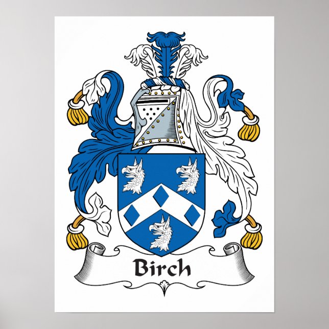 Birch Family Crest Poster (Front)