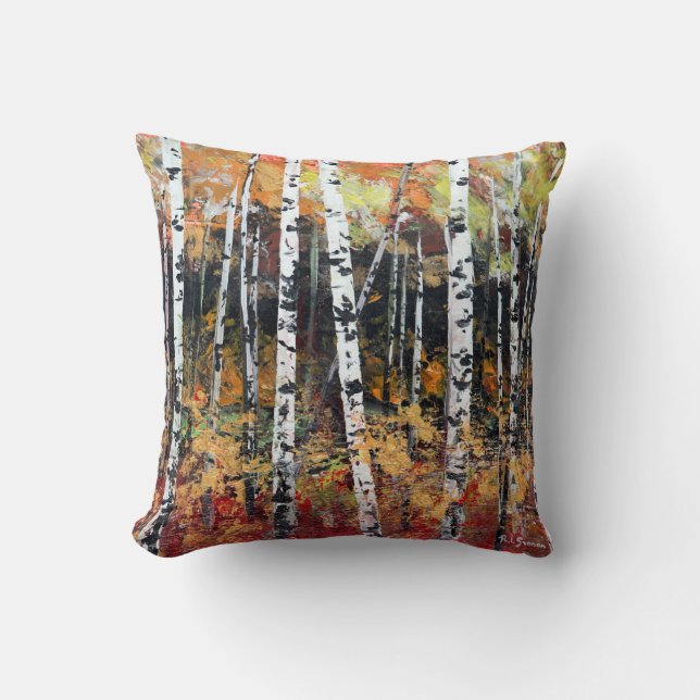 Birch Forest 01 Throw Pillow (Front)