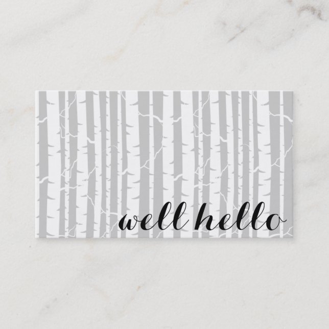 Birch Forest Business Cards with Custom Colours (Front)