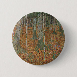 Birch Forest by Gustav Klimt, Vintage Art Nouveau 2 Inch Round Button