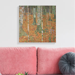 Birch Forest by Gustav Klimt, Vintage Art Nouveau Canvas Print