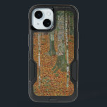 Birch Forest by Gustav Klimt, Vintage Art Nouveau iPhone 15 Case<br><div class="desc">Add a beautiful design to your phone by choosing a custom Otter Box case! Birch Forest (c. 1903) by Gustav Klimt is a vintage Victorian Era Symbolism fine art landscape painting featuring a nature scene. A forest with birch trees and leaves in the Autumn season with brown leaves scattered on...</div>