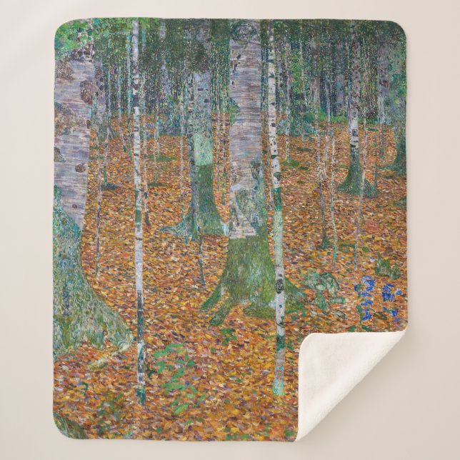 Birch Forest | Gustav Klimt | Sherpa Blanket (Front)