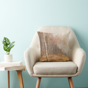 Birch Forest – Hugo Mühlig Throw Pillow