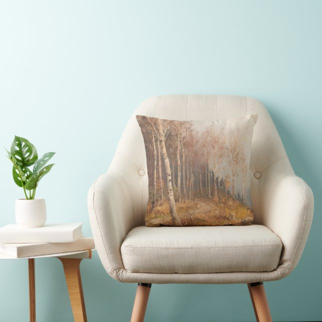 Birch Forest – Hugo Mühlig Throw Pillow (Chair)