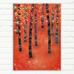 Birch Forest Landscape Poster<br><div class="desc">Painting of a birch or aspen forest in the fall. Red, orange and yellow semi abstract woodland.</div>