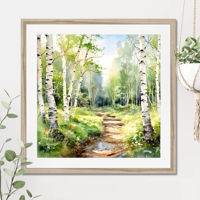 Birch Forest Painting Poster (Creator Uploaded)